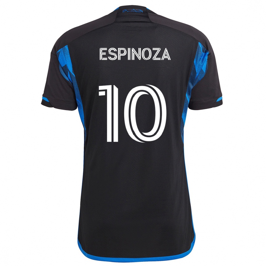 Niño Fútbol Camiseta Cristian Espinoza #10 Azul Negro 1ª Equipación 2024/25