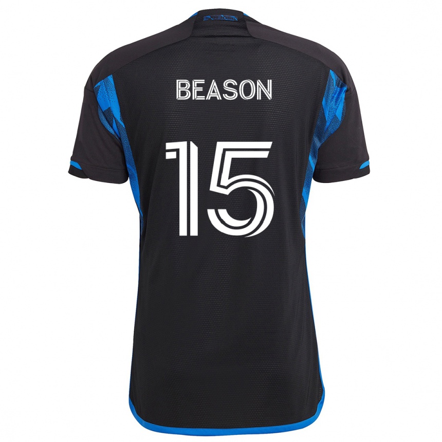 Niño Fútbol Camiseta Tanner Beason #15 Azul Negro 1ª Equipación 2024/25