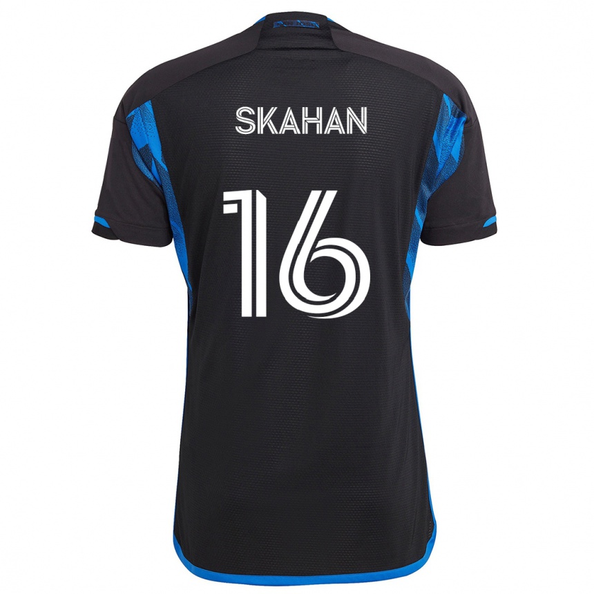 Niño Fútbol Camiseta Jack Skahan #16 Azul Negro 1ª Equipación 2024/25