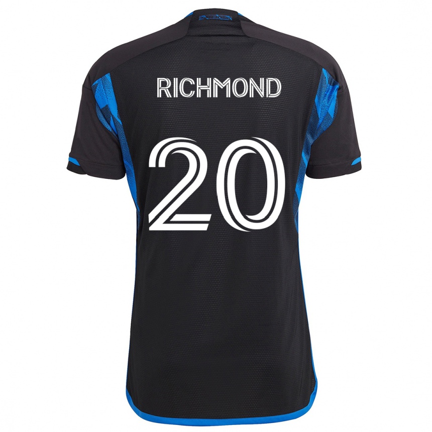 Niño Fútbol Camiseta Will Richmond #20 Azul Negro 1ª Equipación 2024/25