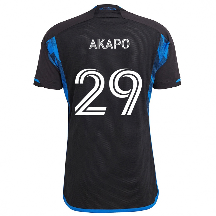 Niño Fútbol Camiseta Carlos Akapo #29 Azul Negro 1ª Equipación 2024/25