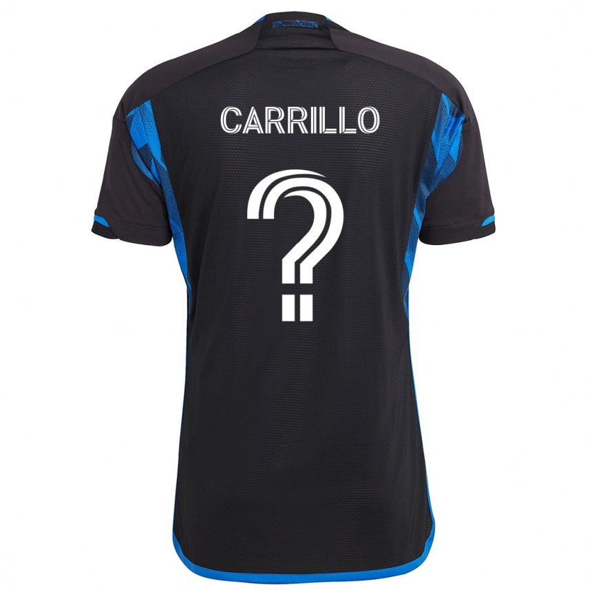 Niño Fútbol Camiseta Israel Carrillo #0 Azul Negro 1ª Equipación 2024/25