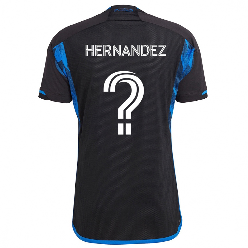 Niño Fútbol Camiseta Oliver Hernandez #0 Azul Negro 1ª Equipación 2024/25