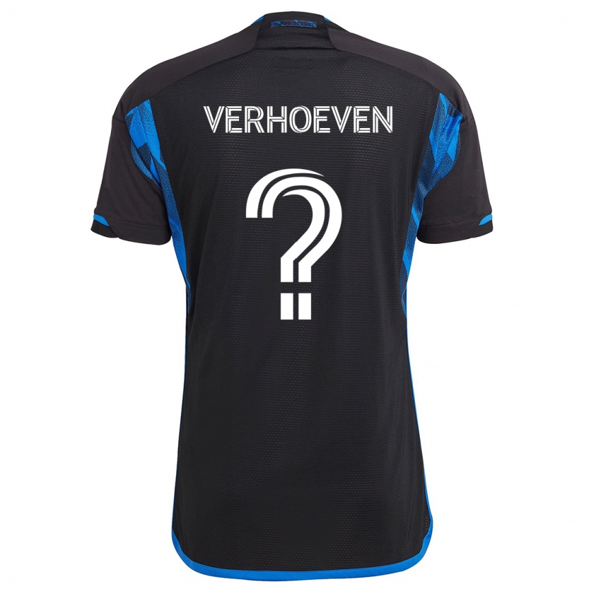 Niño Fútbol Camiseta Oscar Verhoeven #0 Azul Negro 1ª Equipación 2024/25