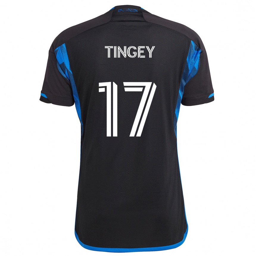 Niño Fútbol Camiseta Keegan Tingey #17 Azul Negro 1ª Equipación 2024/25