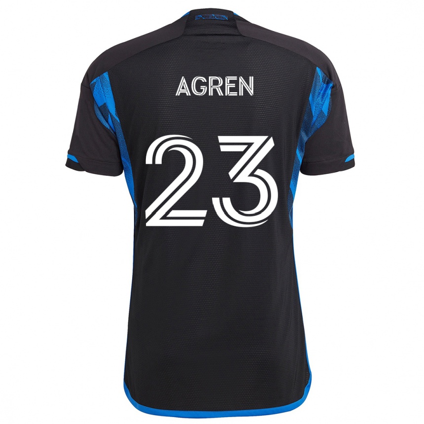 Niño Fútbol Camiseta Oskar Agren #23 Azul Negro 1ª Equipación 2024/25