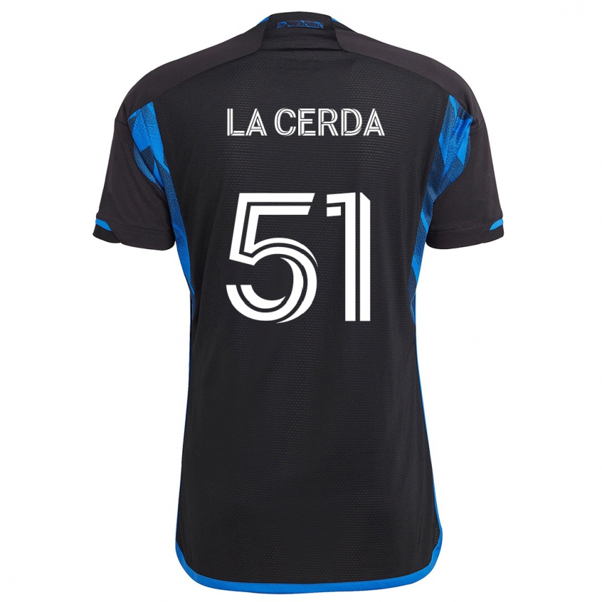 Niño Fútbol Camiseta Eric De La Cerda #51 Azul Negro 1ª Equipación 2024/25