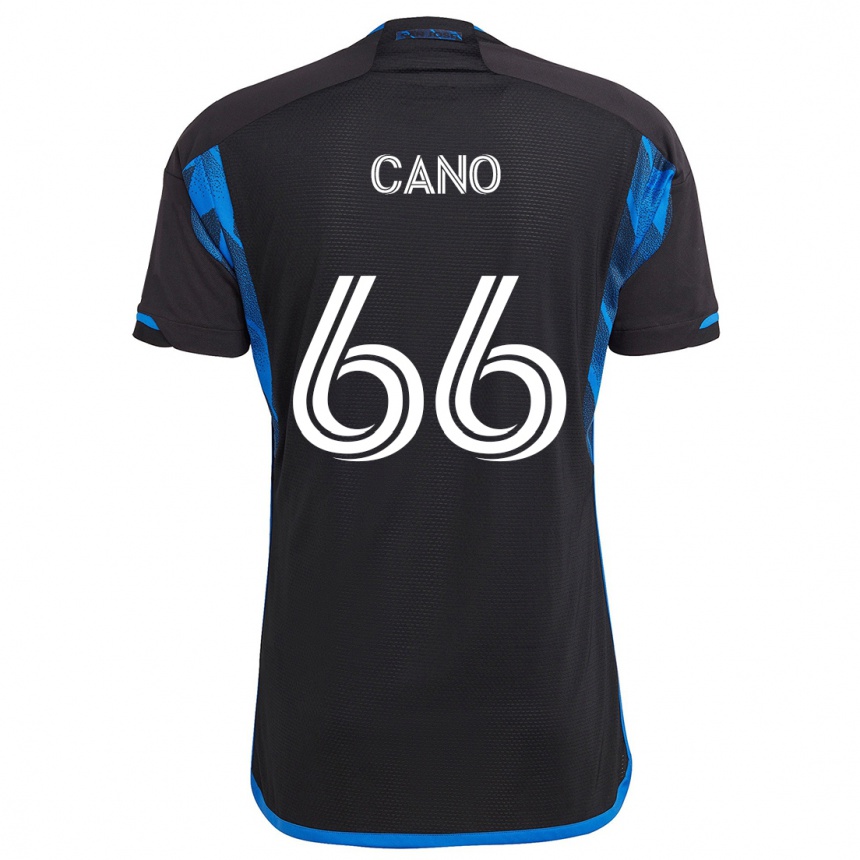 Niño Fútbol Camiseta Alejandro Cano #66 Azul Negro 1ª Equipación 2024/25