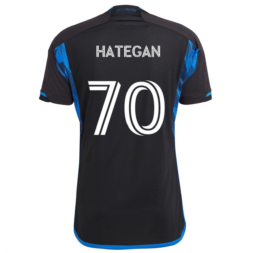 Niño Fútbol Camiseta Roberto Hategan #70 Azul Negro 1ª Equipación 2024/25