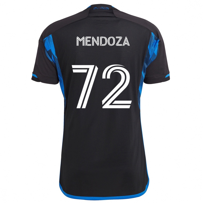 Niño Fútbol Camiseta Edwyn Mendoza #72 Azul Negro 1ª Equipación 2024/25