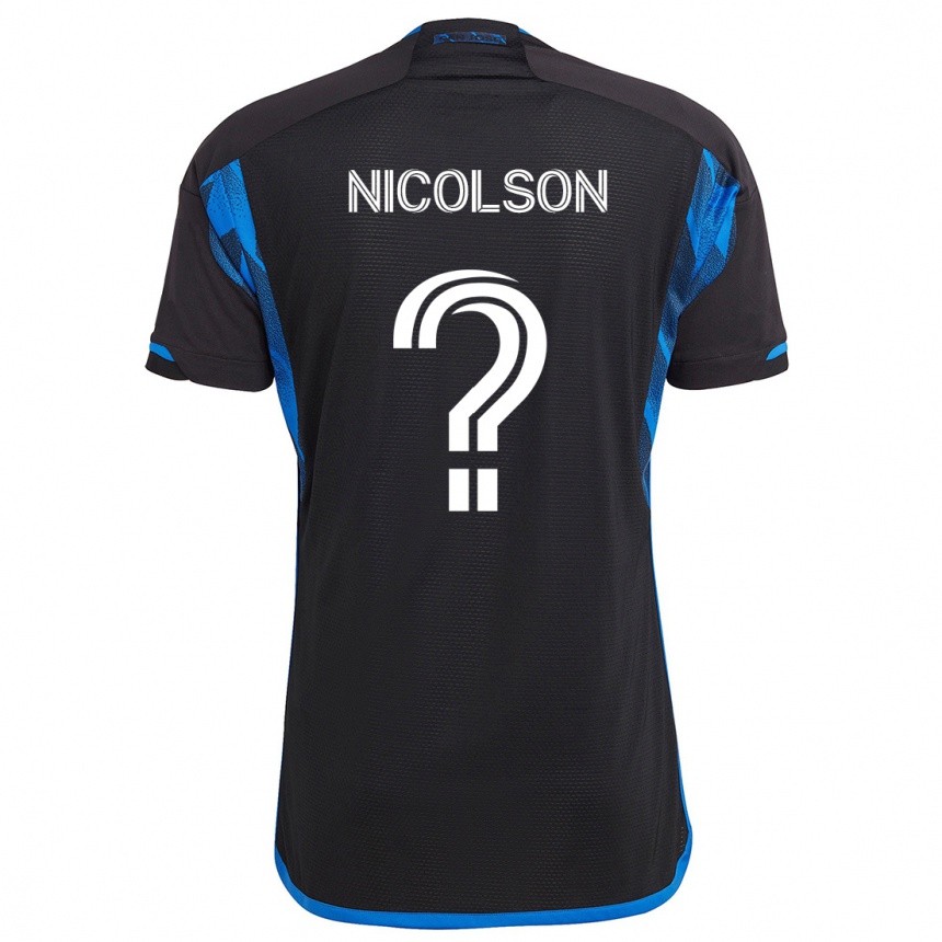 Niño Fútbol Camiseta John Nicolson #0 Azul Negro 1ª Equipación 2024/25