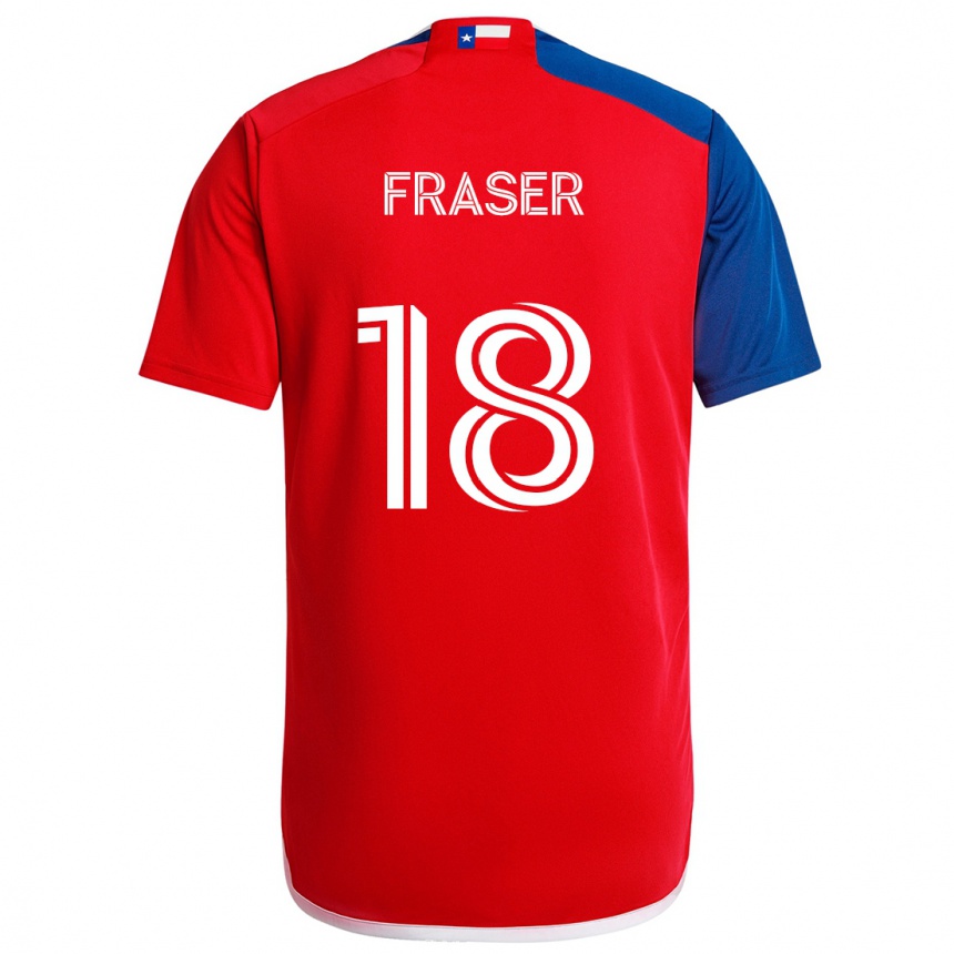 Niño Fútbol Camiseta Liam Fraser #18 Azul Rojo 1ª Equipación 2024/25