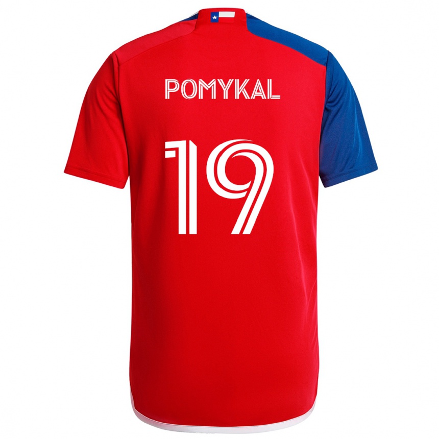 Niño Fútbol Camiseta Paxton Pomykal #19 Azul Rojo 1ª Equipación 2024/25