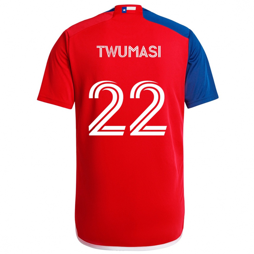 Niño Fútbol Camiseta Ema Twumasi #22 Azul Rojo 1ª Equipación 2024/25