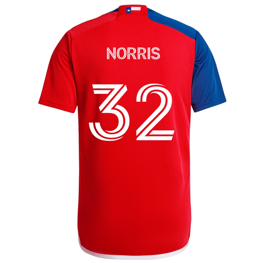 Niño Fútbol Camiseta Nolan Norris #32 Azul Rojo 1ª Equipación 2024/25