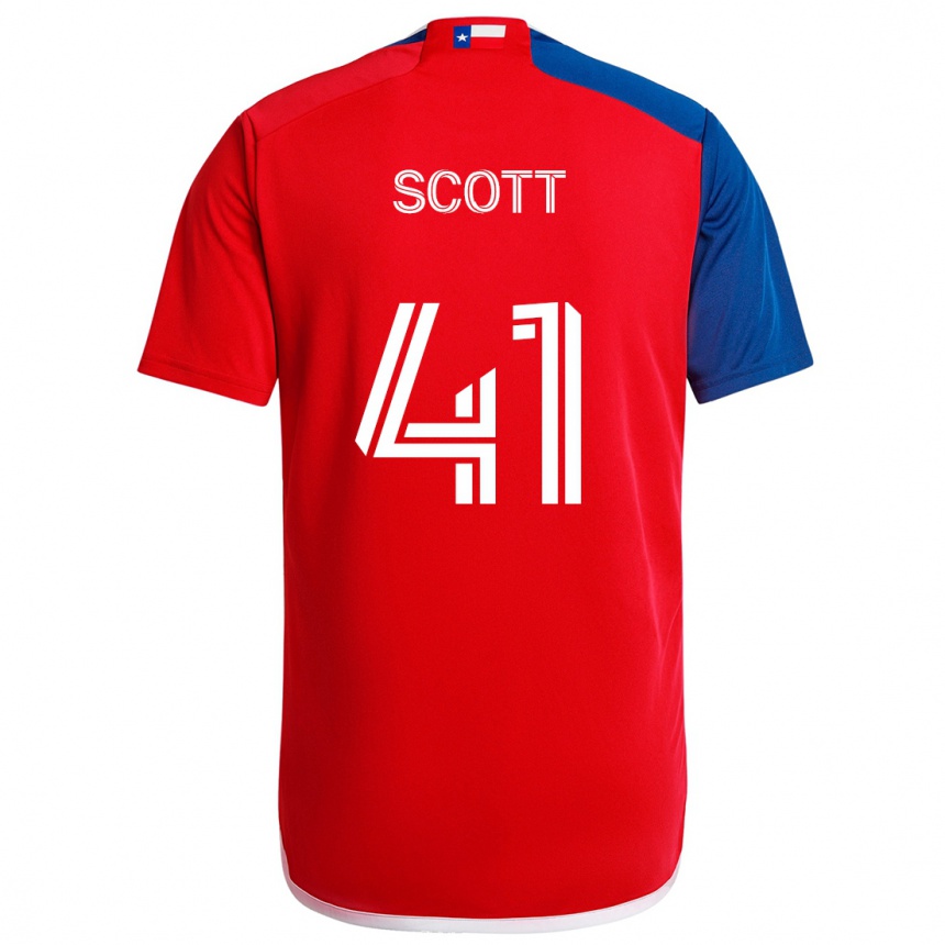 Niño Fútbol Camiseta Tarik Scott #41 Azul Rojo 1ª Equipación 2024/25