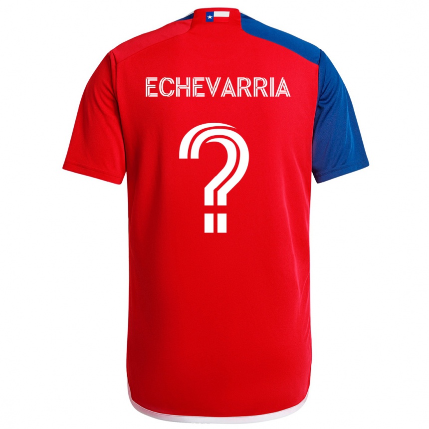 Niño Fútbol Camiseta Diego Echevarria #0 Azul Rojo 1ª Equipación 2024/25