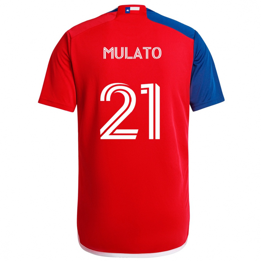 Niño Fútbol Camiseta José Mulato #21 Azul Rojo 1ª Equipación 2024/25