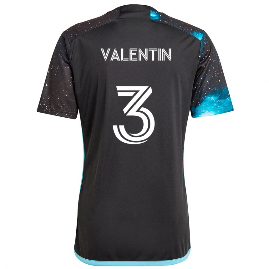 Niño Fútbol Camiseta Zarek Valentin #3 Azul Negro 1ª Equipación 2024/25