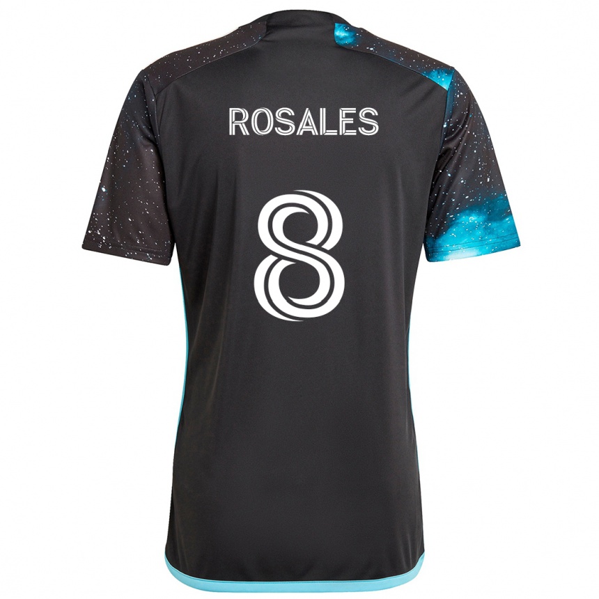 Niño Fútbol Camiseta Joseph Rosales #8 Azul Negro 1ª Equipación 2024/25