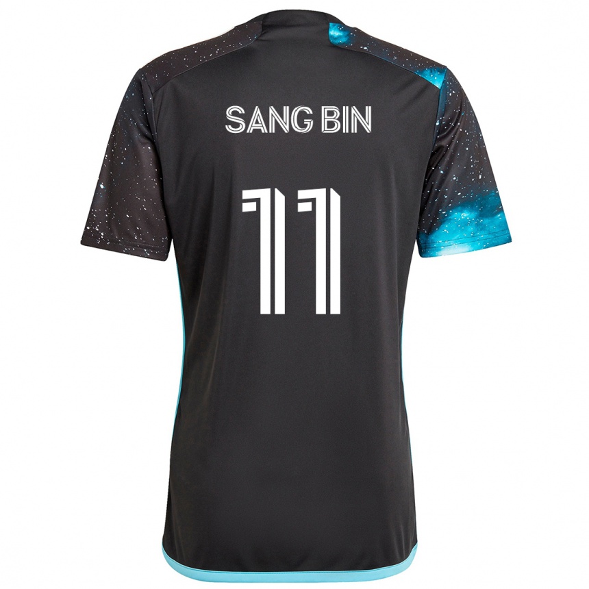 Niño Fútbol Camiseta Sang-Bin Jeong #11 Azul Negro 1ª Equipación 2024/25