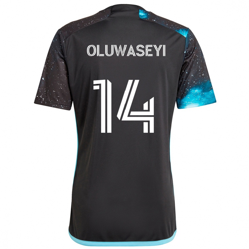 Niño Fútbol Camiseta Tani Oluwaseyi #14 Azul Negro 1ª Equipación 2024/25