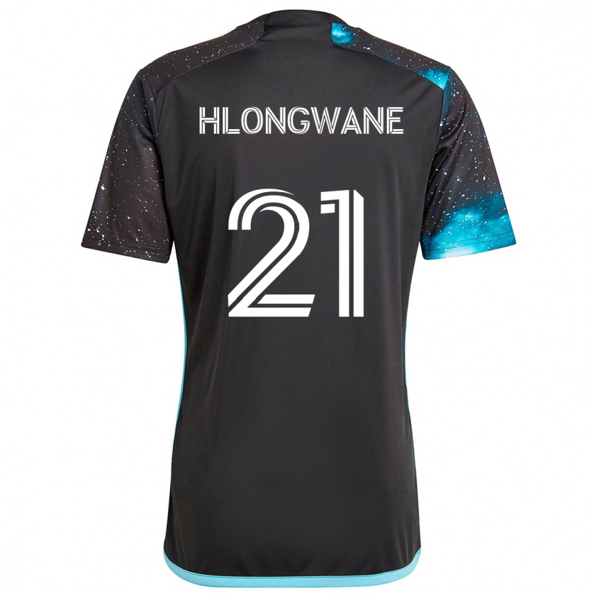 Niño Fútbol Camiseta Bongokuhle Hlongwane #21 Azul Negro 1ª Equipación 2024/25