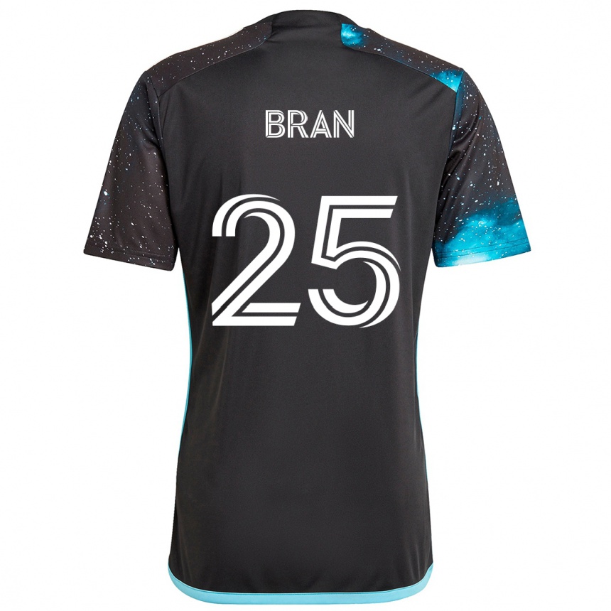 Niño Fútbol Camiseta Alejandro Bran #25 Azul Negro 1ª Equipación 2024/25