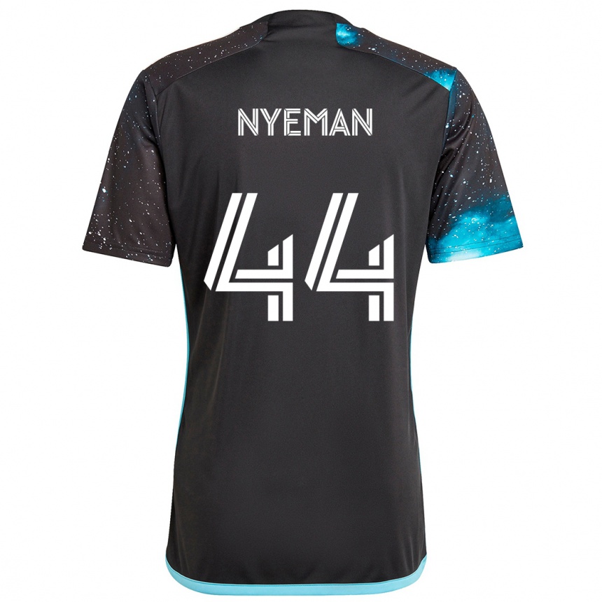 Niño Fútbol Camiseta Moses Nyeman #44 Azul Negro 1ª Equipación 2024/25