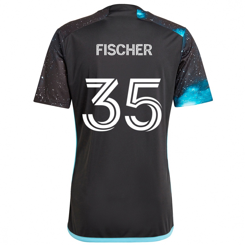 Niño Fútbol Camiseta Britton Fischer #35 Azul Negro 1ª Equipación 2024/25