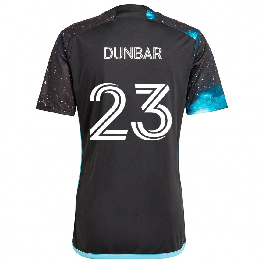 Niño Fútbol Camiseta Cameron Dunbar #23 Azul Negro 1ª Equipación 2024/25