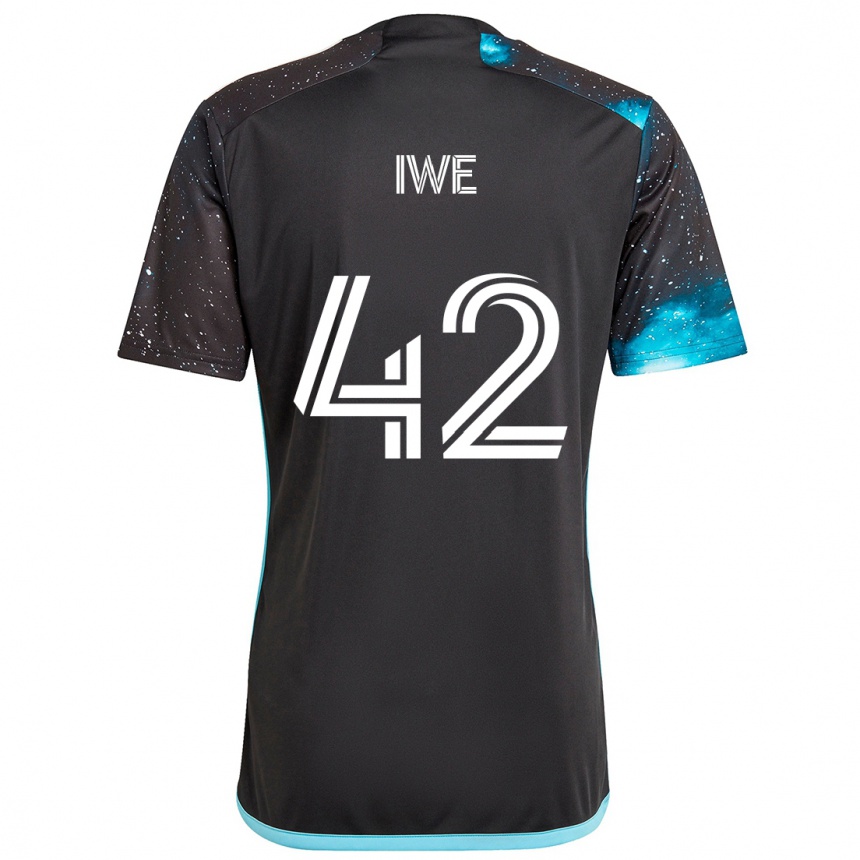 Niño Fútbol Camiseta Emmanuel Iwe #42 Azul Negro 1ª Equipación 2024/25