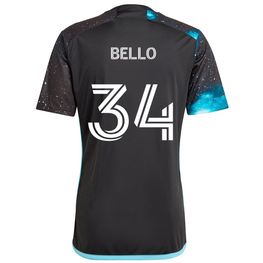 Niño Fútbol Camiseta Zaydan Bello #34 Azul Negro 1ª Equipación 2024/25