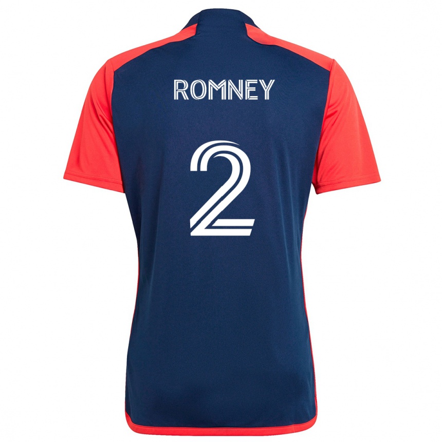 Niño Fútbol Camiseta Dave Romney #2 Azul Rojo 1ª Equipación 2024/25