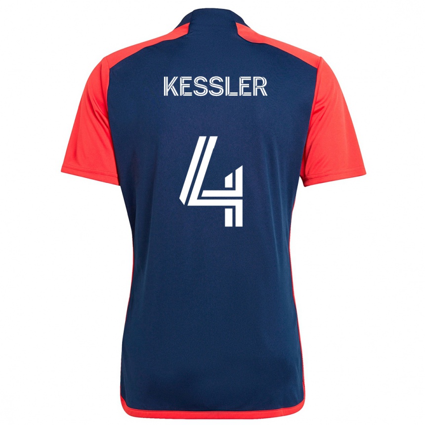 Niño Fútbol Camiseta Henry Kessler #4 Azul Rojo 1ª Equipación 2024/25