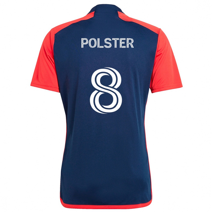 Niño Fútbol Camiseta Matt Polster #8 Azul Rojo 1ª Equipación 2024/25