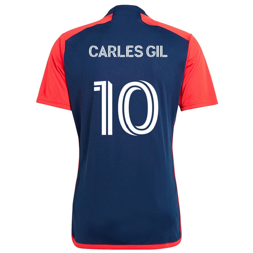 Niño Fútbol Camiseta Carles Gil #10 Azul Rojo 1ª Equipación 2024/25