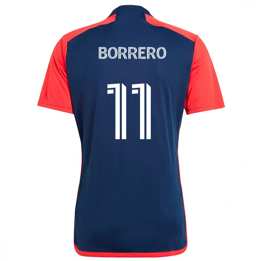 Niño Fútbol Camiseta Dylan Borrero #11 Azul Rojo 1ª Equipación 2024/25