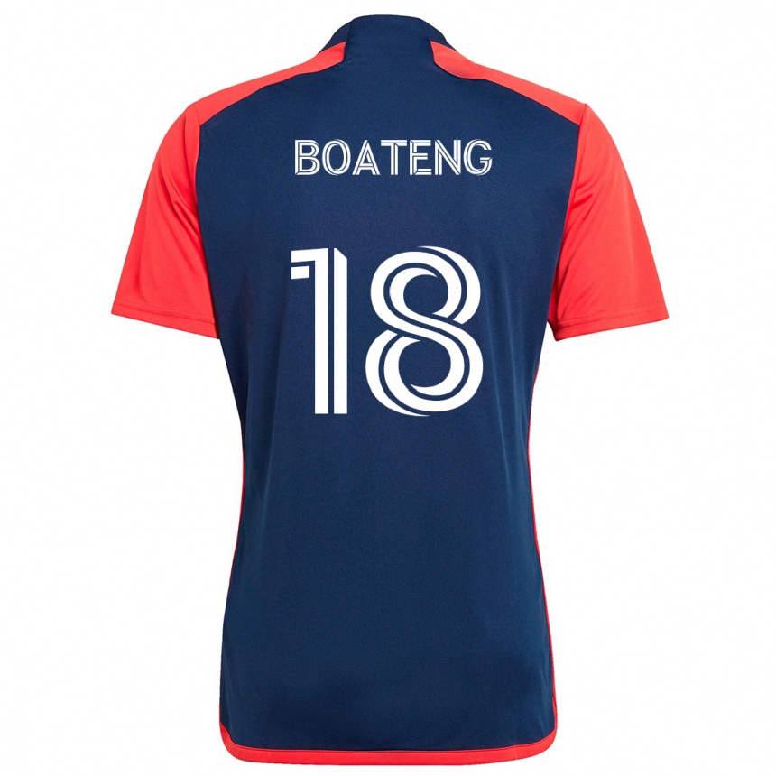 Niño Fútbol Camiseta Emmanuel Boateng #18 Azul Rojo 1ª Equipación 2024/25