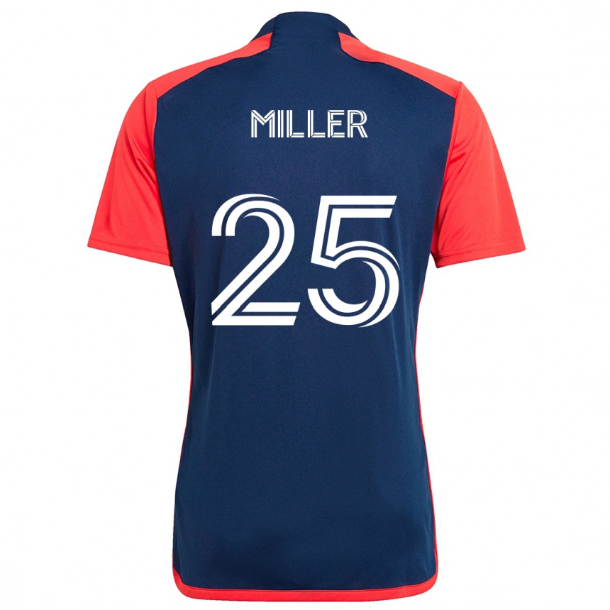 Niño Fútbol Camiseta Peyton Miller #25 Azul Rojo 1ª Equipación 2024/25