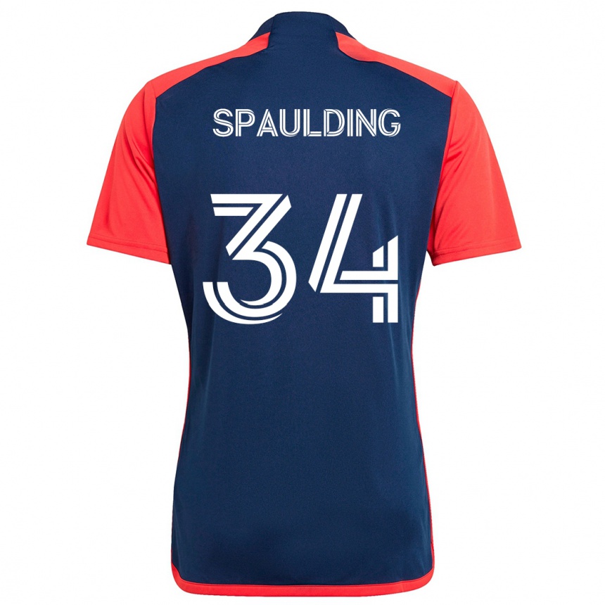 Niño Fútbol Camiseta Ryan Spaulding #34 Azul Rojo 1ª Equipación 2024/25