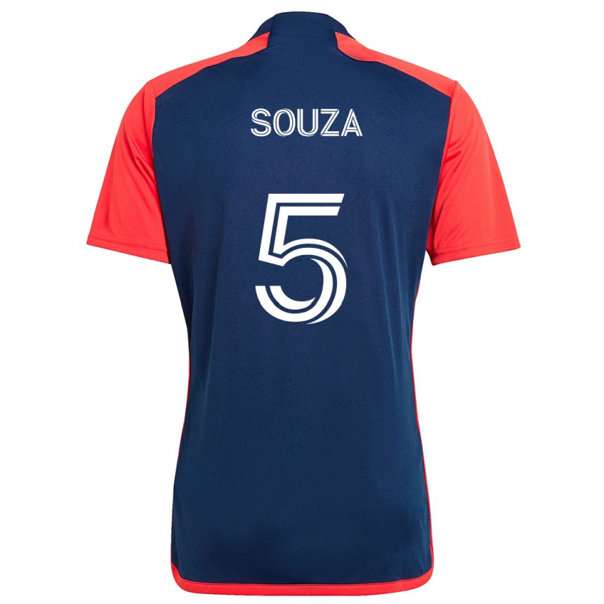 Niño Fútbol Camiseta Victor Souza #5 Azul Rojo 1ª Equipación 2024/25