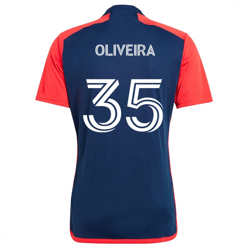 Niño Fútbol Camiseta Cristiano Oliveira #35 Azul Rojo 1ª Equipación 2024/25