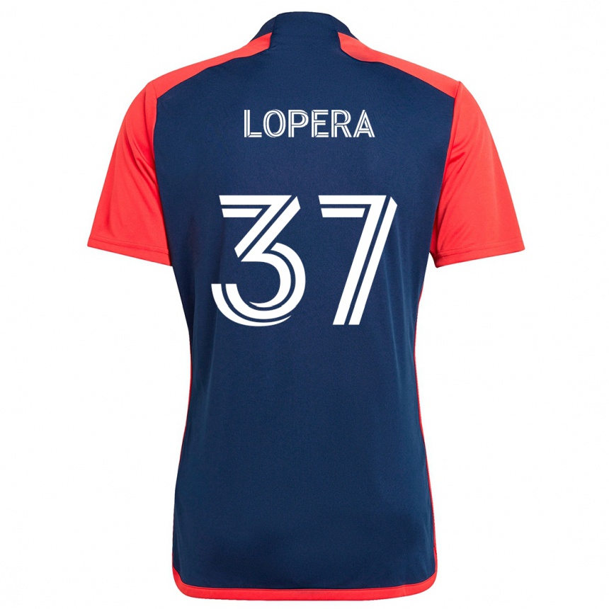 Niño Fútbol Camiseta Steban Lopera #37 Azul Rojo 1ª Equipación 2024/25