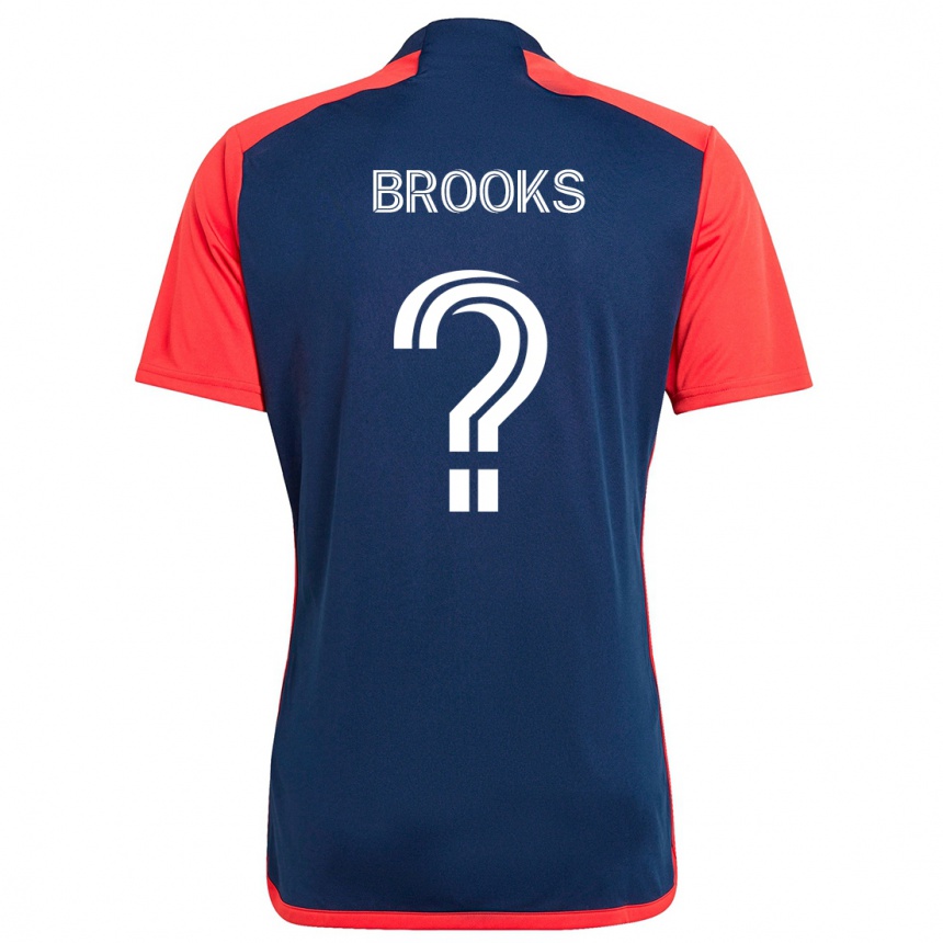 Niño Fútbol Camiseta Brian Brooks #0 Azul Rojo 1ª Equipación 2024/25