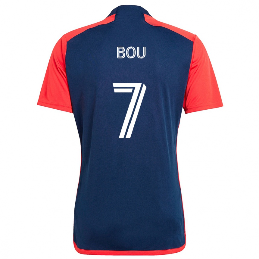 Niño Fútbol Camiseta Gustavo Bou #7 Azul Rojo 1ª Equipación 2024/25