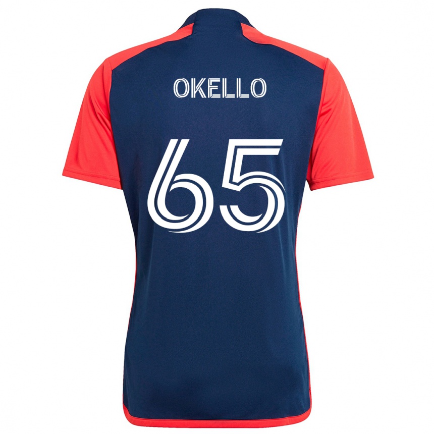 Niño Fútbol Camiseta Noble Okello #65 Azul Rojo 1ª Equipación 2024/25