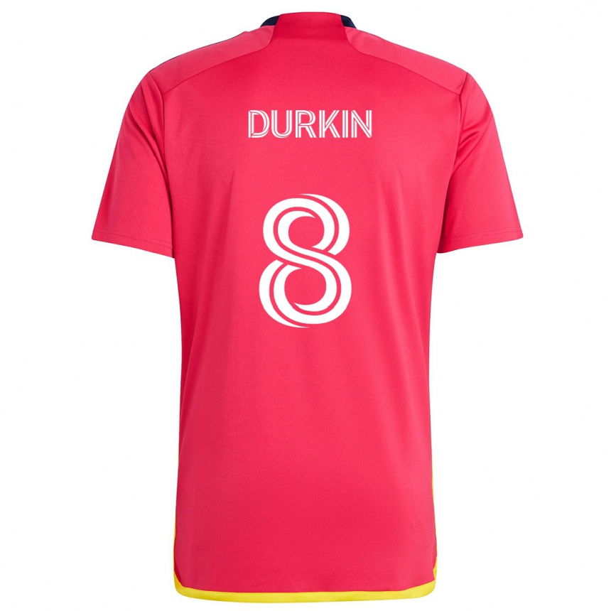 Niño Fútbol Camiseta Chris Durkin #8 Rojo Azul 1ª Equipación 2024/25