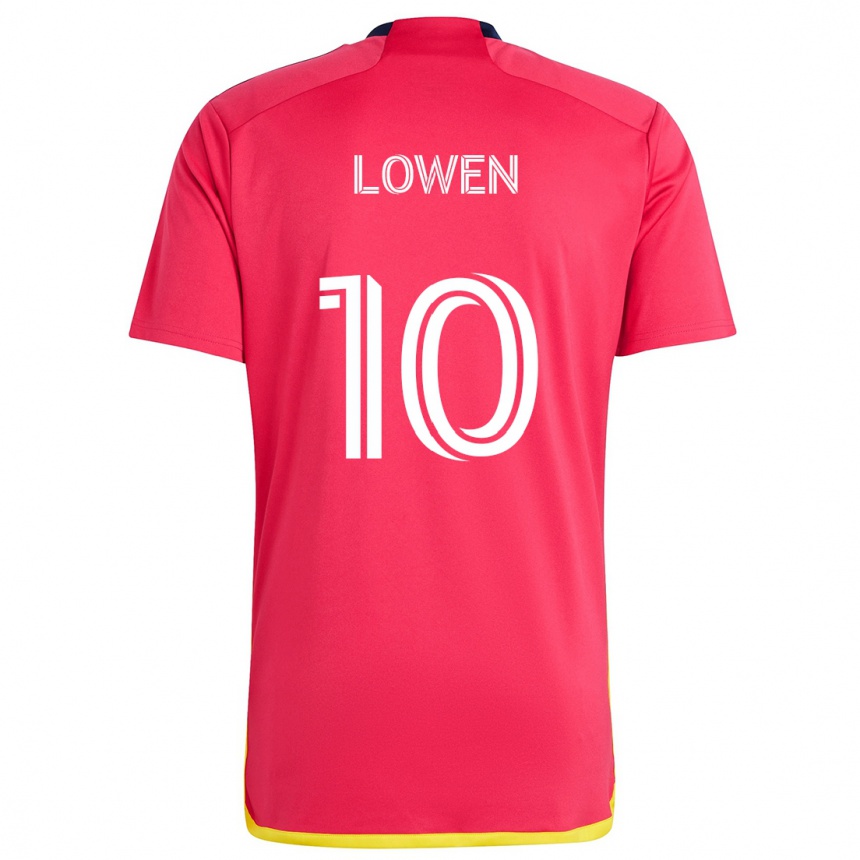 Niño Fútbol Camiseta Eduard Löwen #10 Rojo Azul 1ª Equipación 2024/25