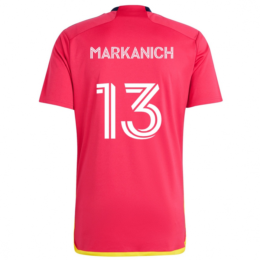 Niño Fútbol Camiseta Anthony Markanich #13 Rojo Azul 1ª Equipación 2024/25